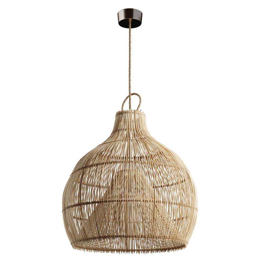 Wicker Bamboo Rattan Pendant Light Model