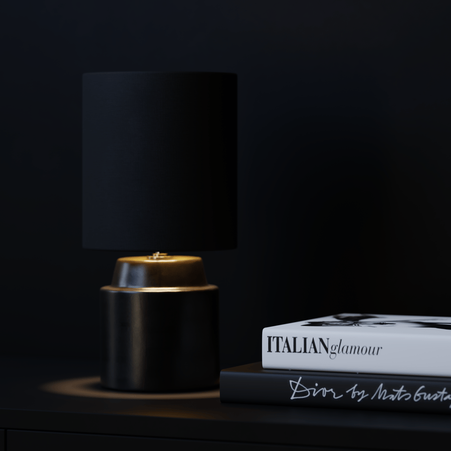 Lâmpada Eno Ceramic Chic Shade, preta