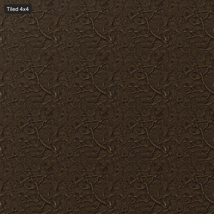 森の地面の木の根のテクスチャー