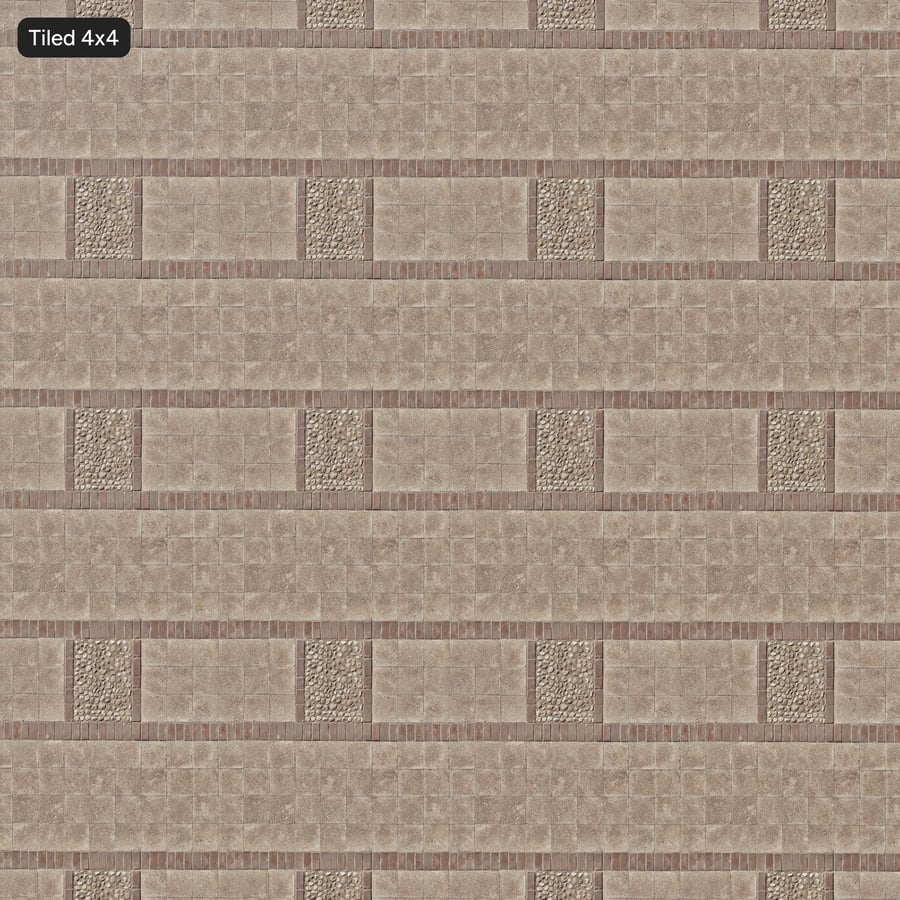 Mixed Pebbledash Stack Stone and Cobblestone Paver Texture