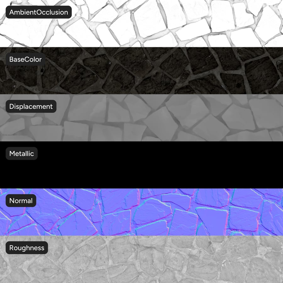 Polished Slate Paver Texture, Charcoal Black