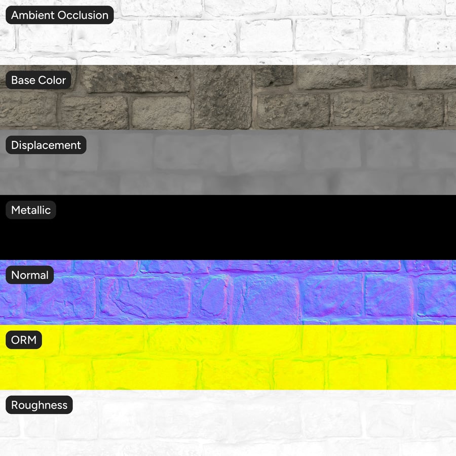 Worn Rubble Stone Wall Texture, Grey