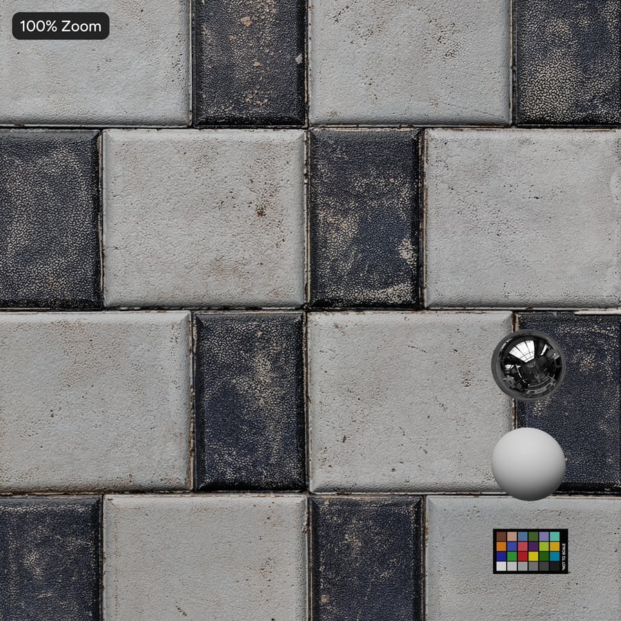 Texture de carreaux mats usés, damier