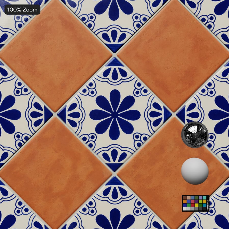 Diamond Talavera Ceramic Patterned Tile Texture