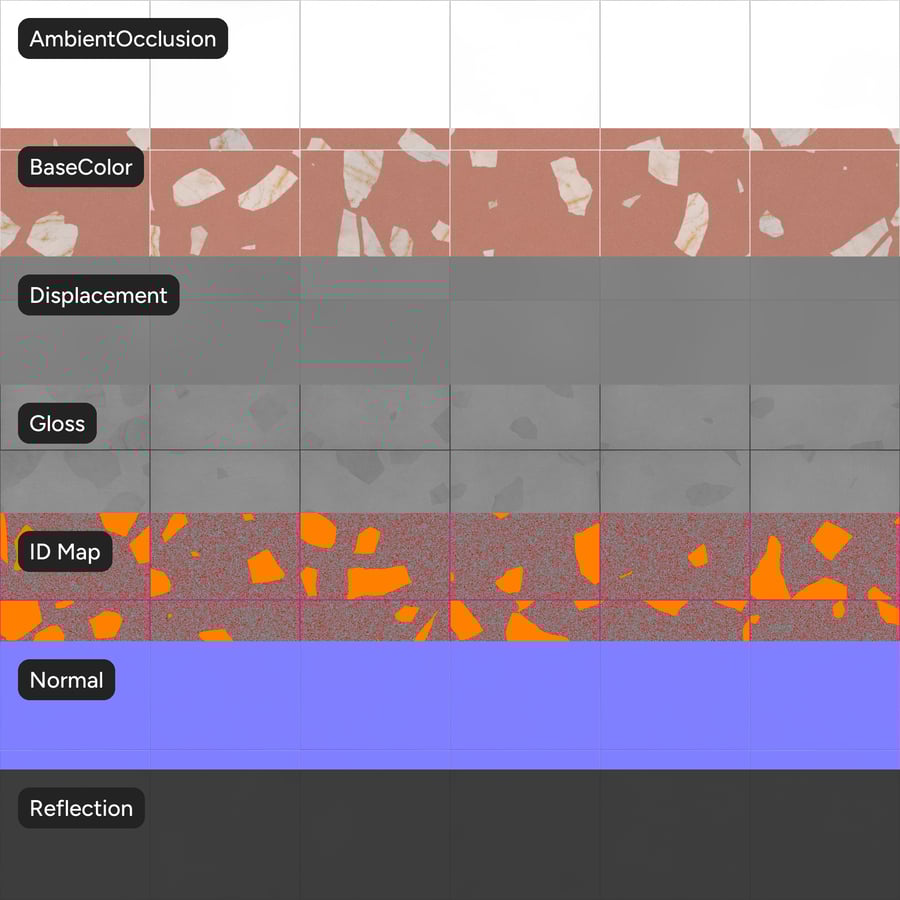 Vierkante Terrazzo Matte Tegelstructuur, Oranje