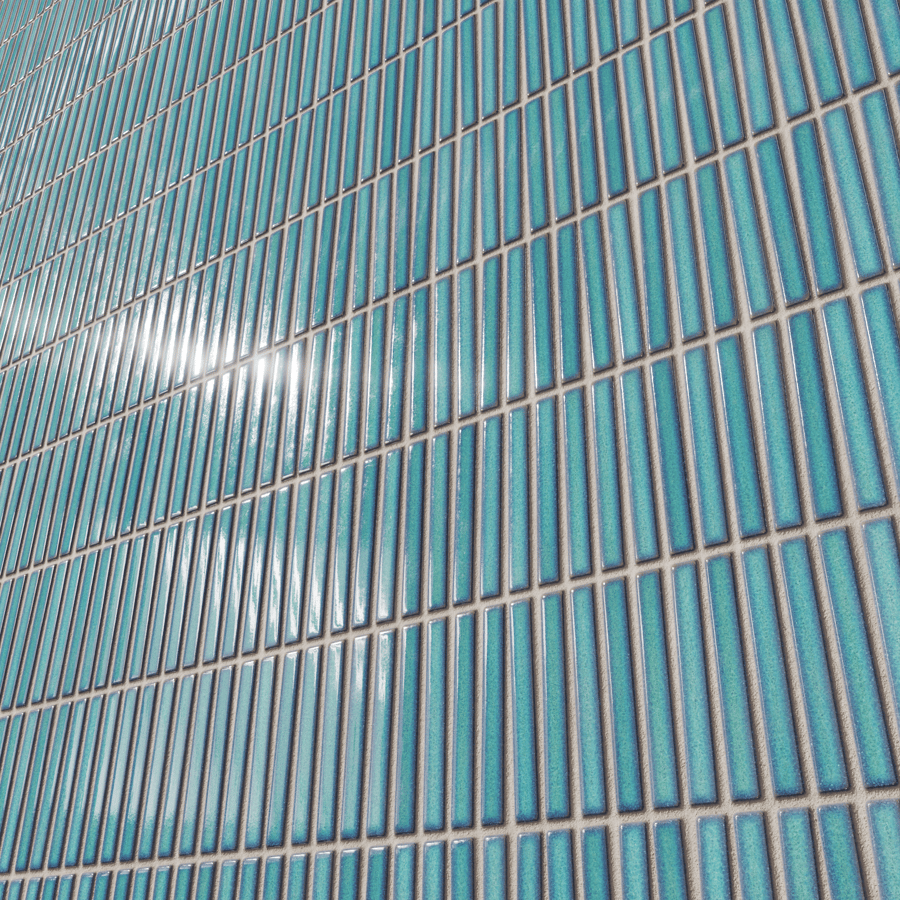 Textura de azulejo cerâmico brilhante Yubi, azul salpicado