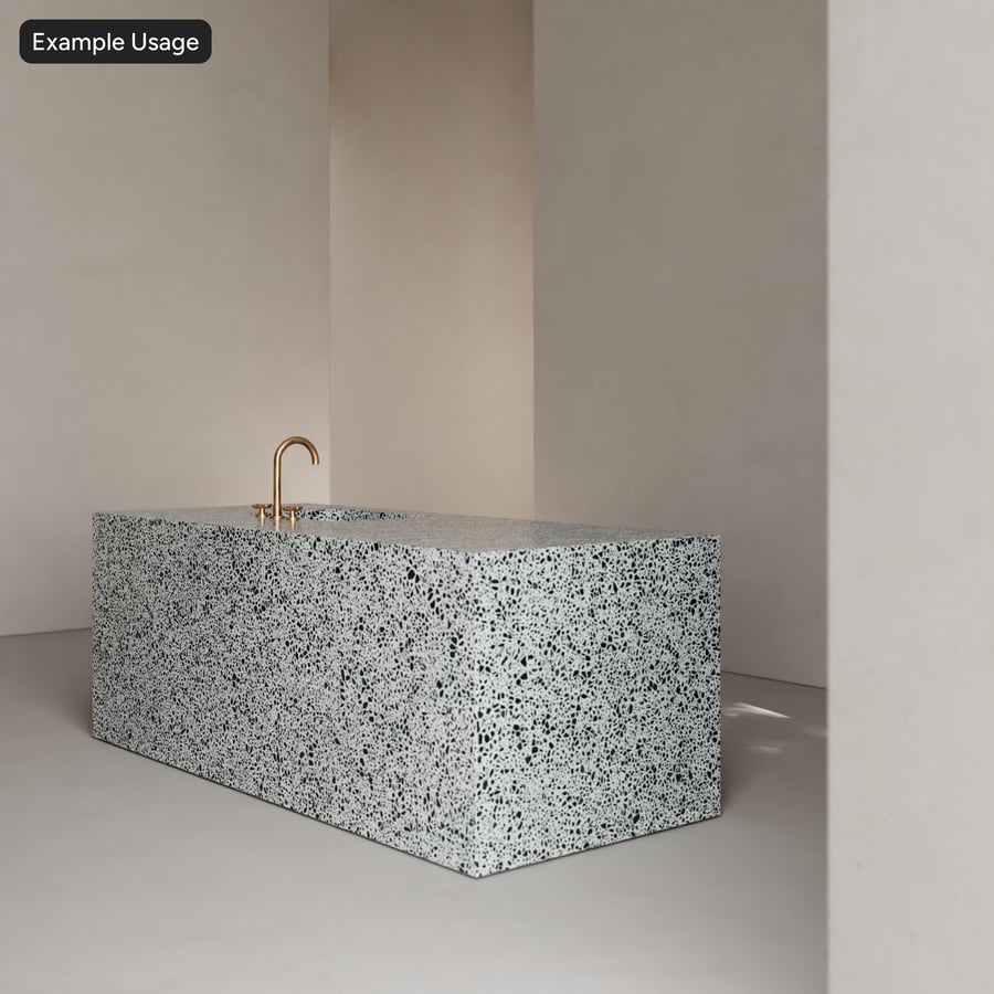 Speckled Honed Slab Standard Terrazzo Texture, Black