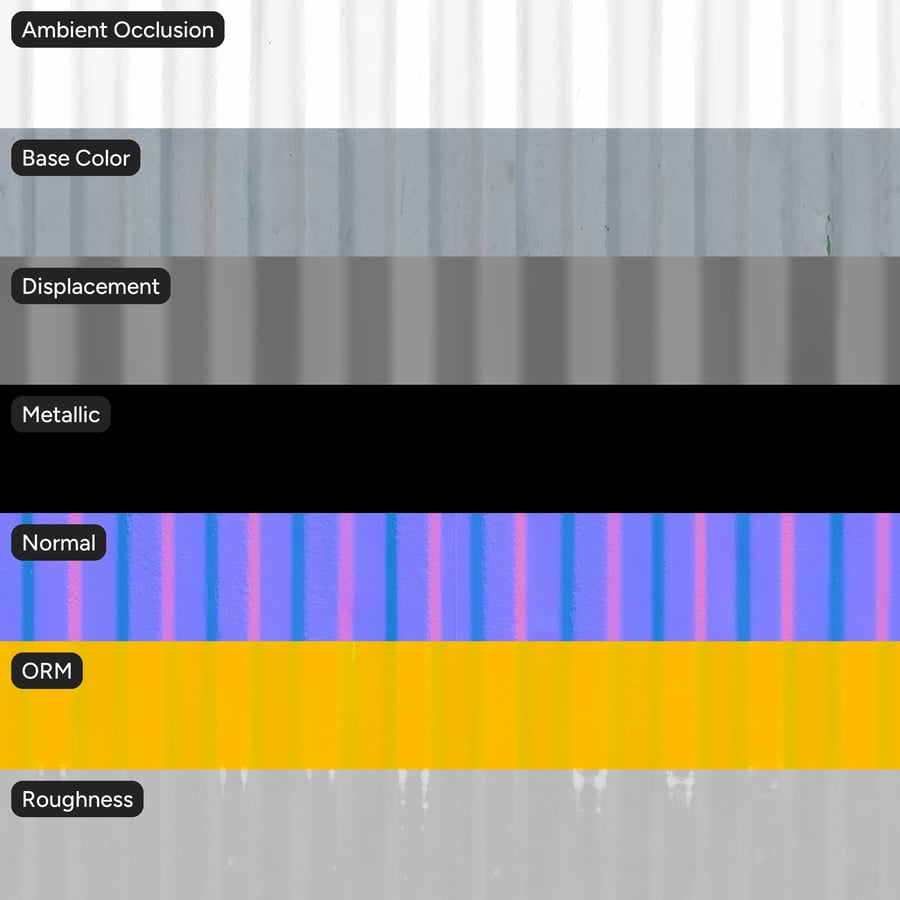 Rostad målad korrugerad metall Textur