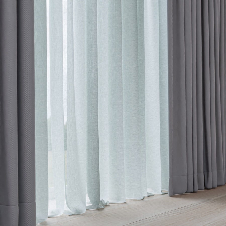 Plain Flat Drapery Fabric, Duckegg