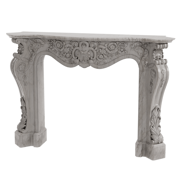 Marble Mantle Fireplace Model, White