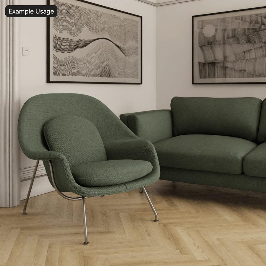 Tejido de tapicería de mezcla Diamond Weave, verde bosque