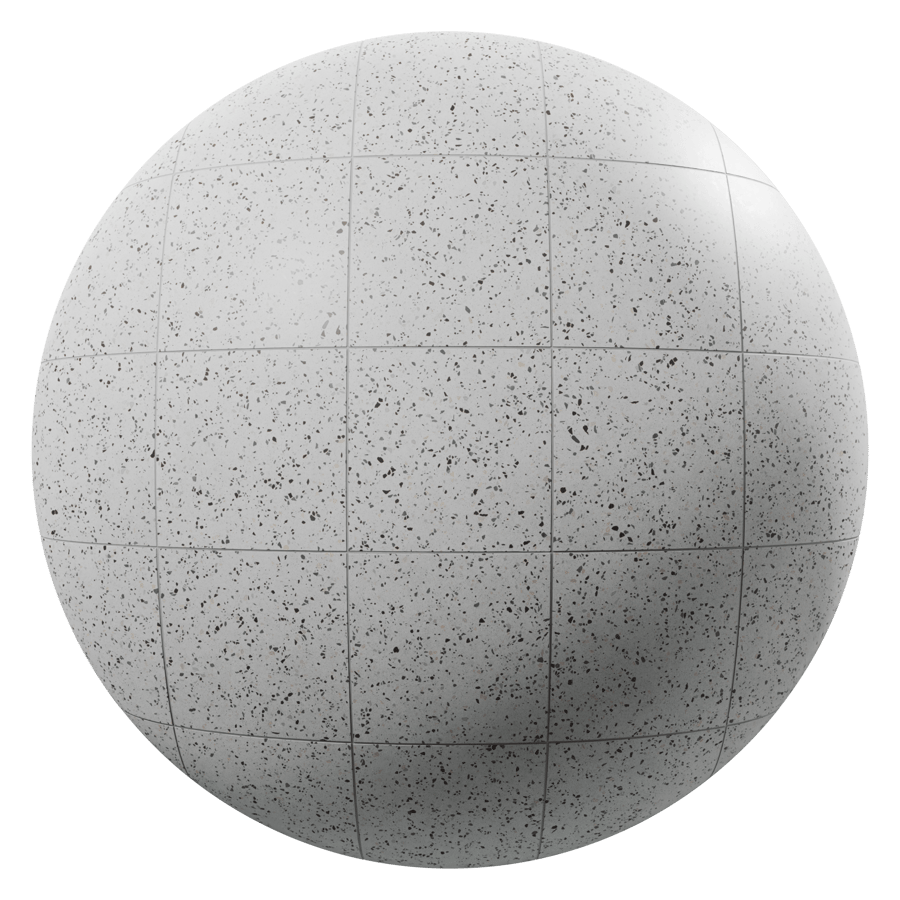 Speckled Matte Standard Terrazzo Tile Texture, Grey