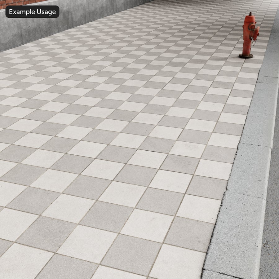 Square Checkerboard Paver Textúra, Fehér és szürke