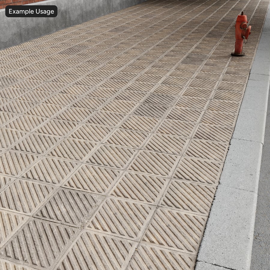 斜め溝入りコンクリート舗装ブロックのテクスチャ