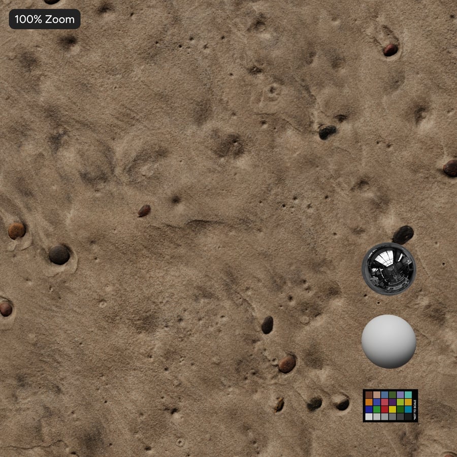 Pebbles on Wet Sand Texture