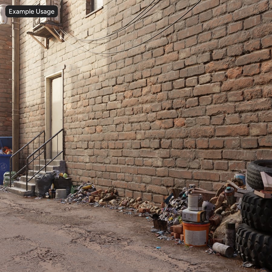 Yıpranmış Koşu Bağı Tuğla Duvar Dokusu, Kırmızı