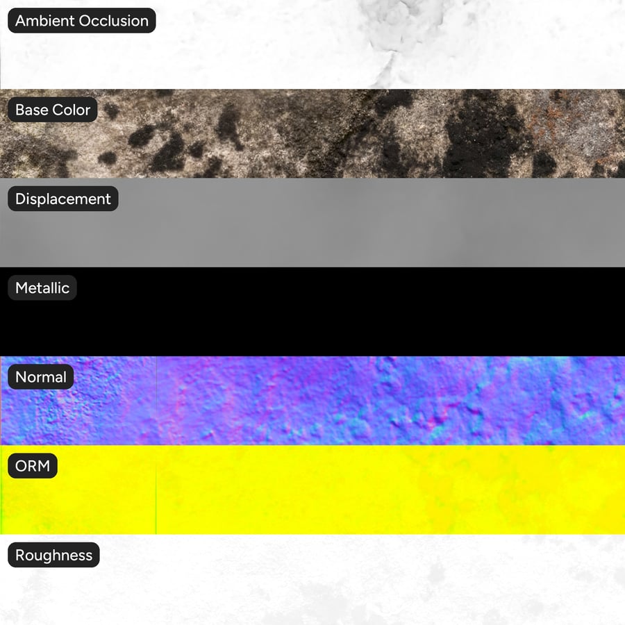 Lichen Moss Covered Cliff Rock Texture, Grey