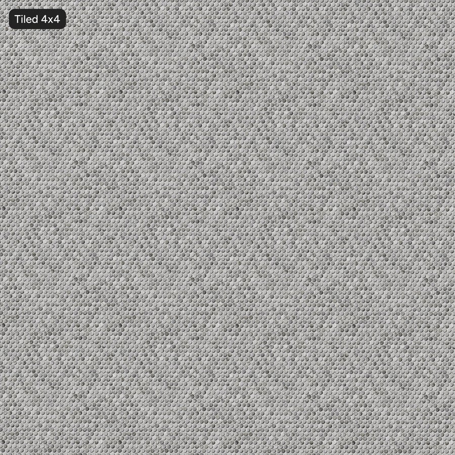 Penny Round Marble Glossy Tile Texture, szary