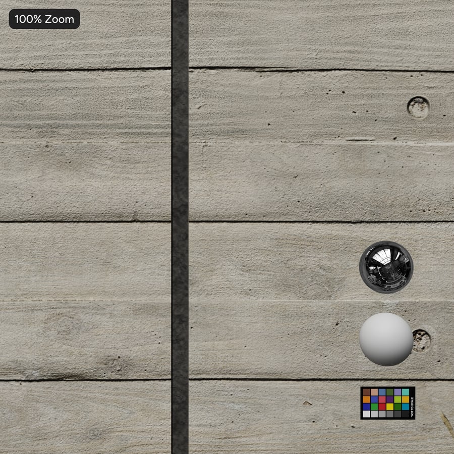 Pitted Board Form with Tie Holes Concrete Wall Texture