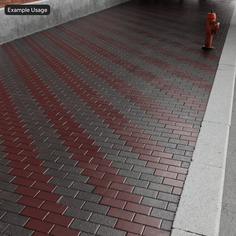 Löpande randig textur för betongbeläggning, svart och röd
