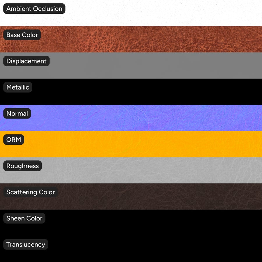 Versleten gelooid leer, rood oranje