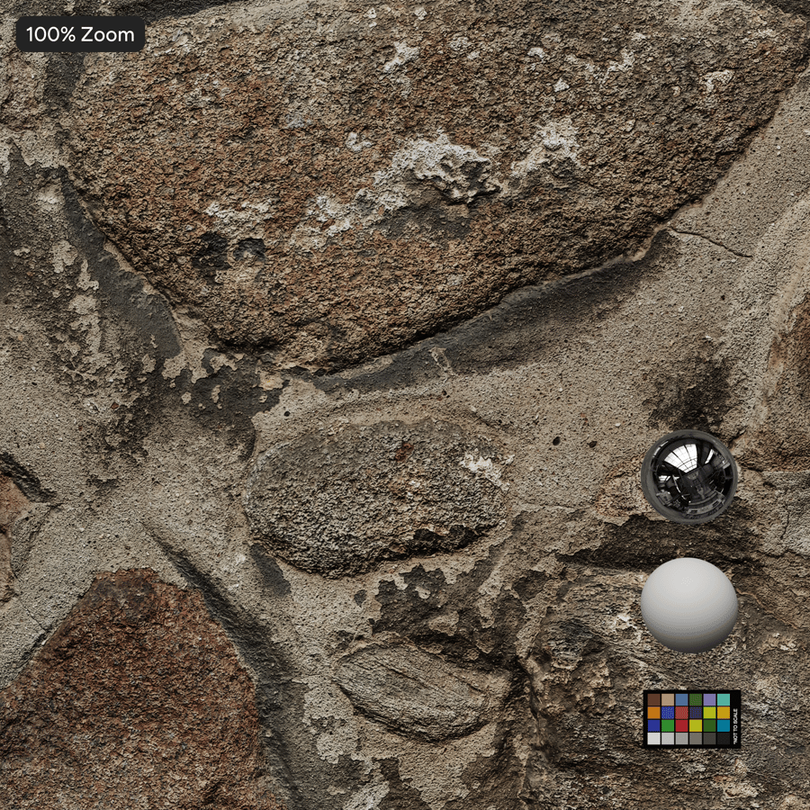 Heavily Mortared Rubble Stone Wall Texture