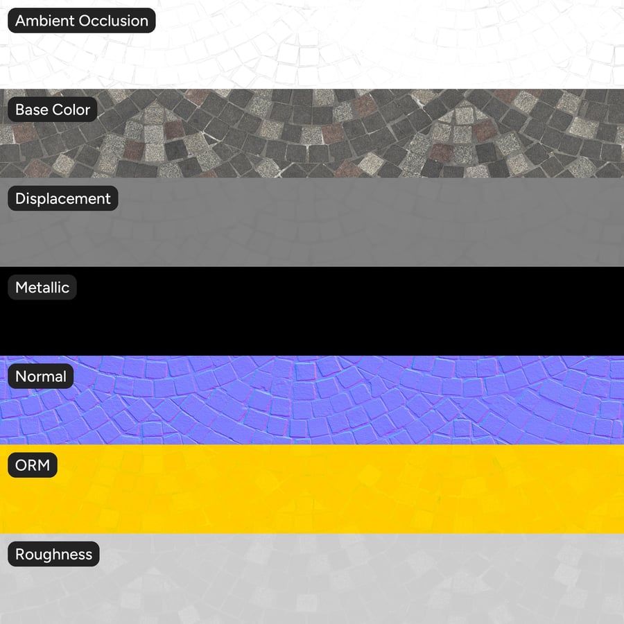 Fan Pattern Cobblestone Paving Texture