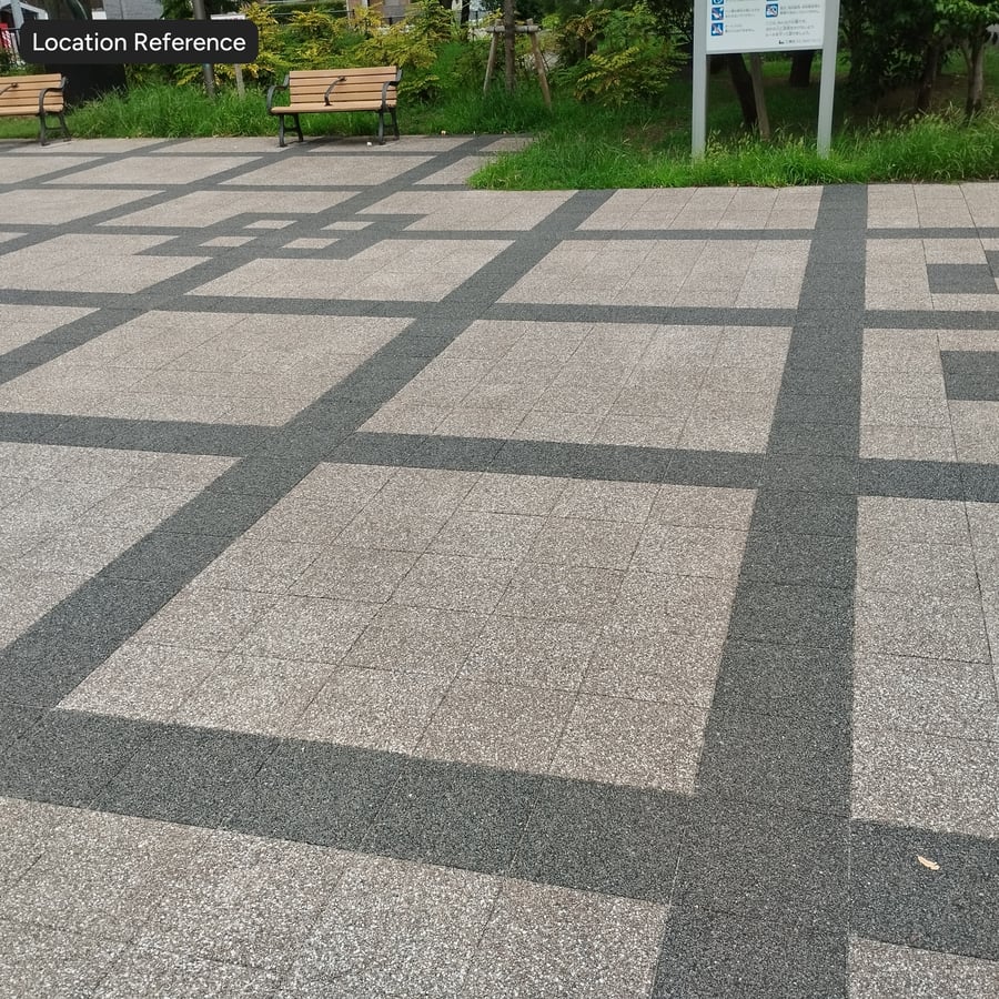 Textura modular quadrada para pavimento, granito castanho
