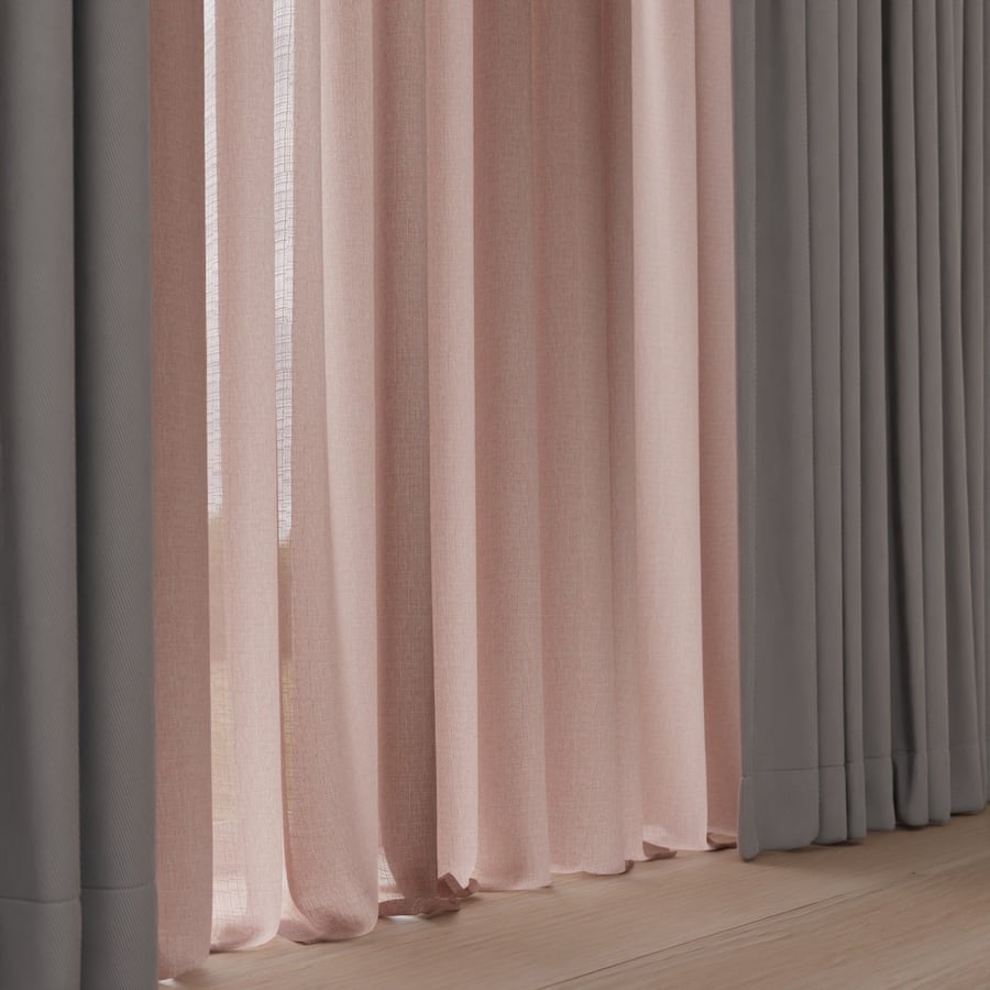 Tecido liso para cortinas, rosa