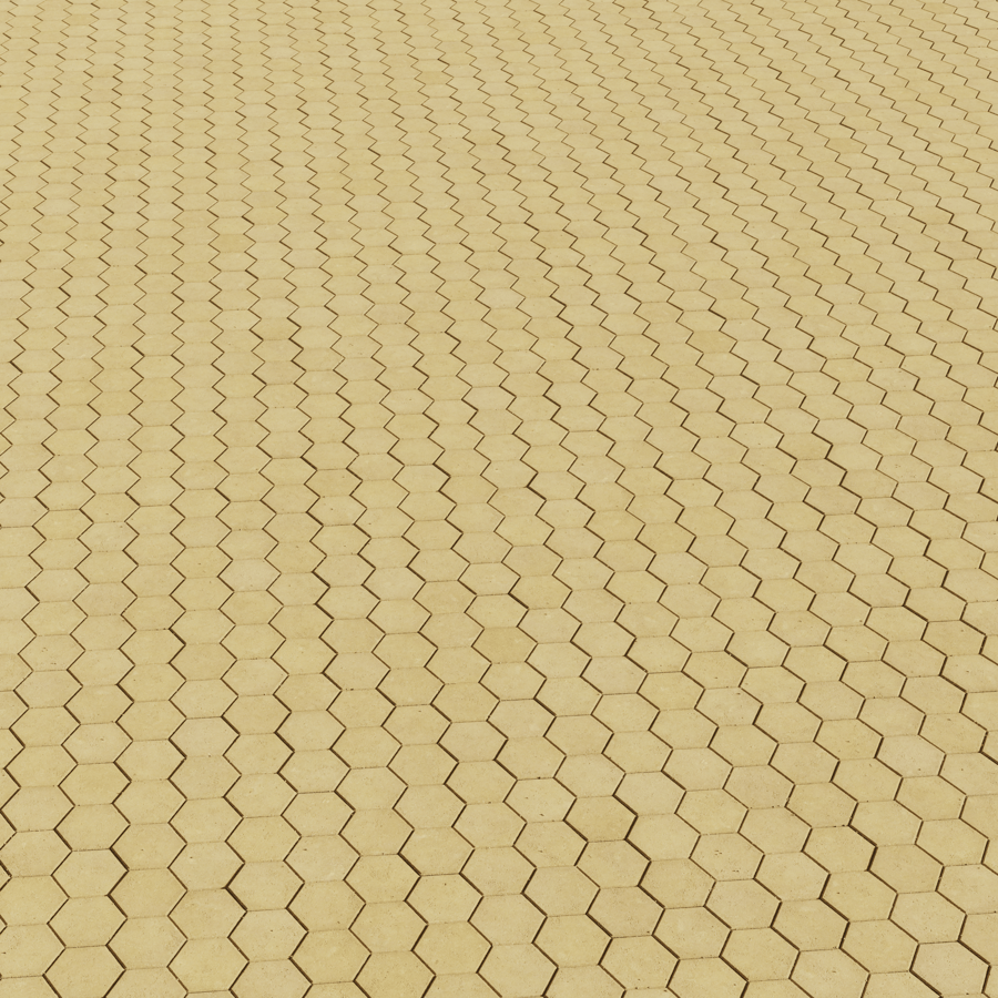 Hexagonal Concrete Paving Texture, Yellow