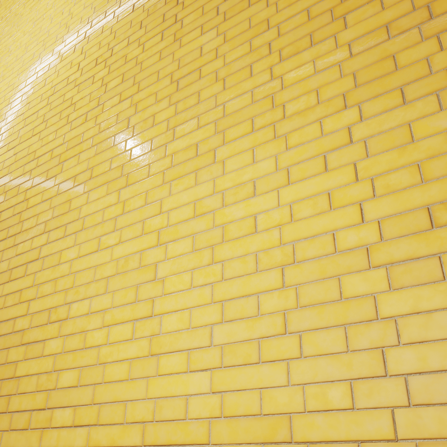 Textura de azulejo cerâmico English Bond, amarelo