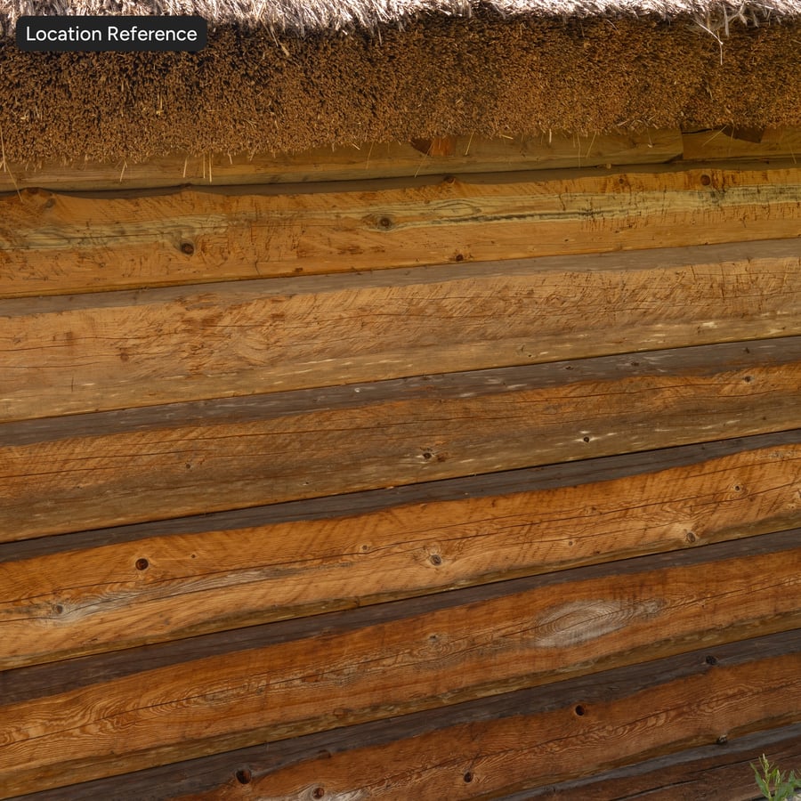 Texture parete rivestimento in tronchi di legno, ambra