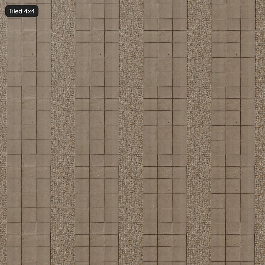 Textura de laje de concreto e piso de paralelepípedos, bege envelhecido