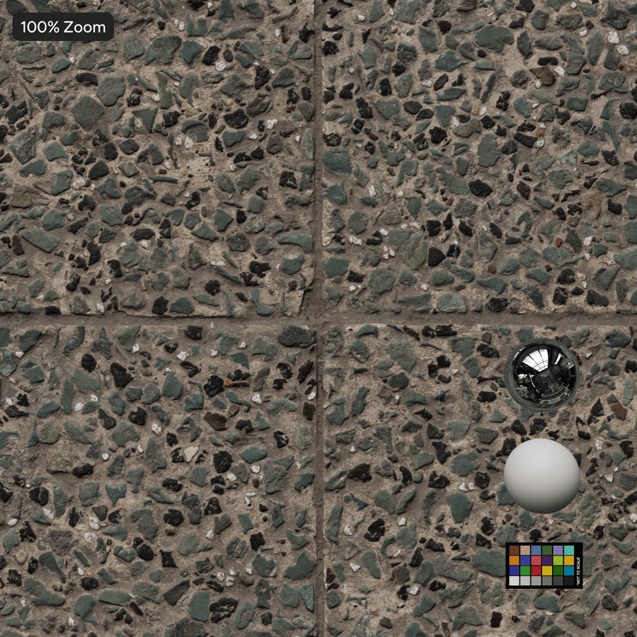 Pietra squadrata Pebbledash per marciapiedi, verde