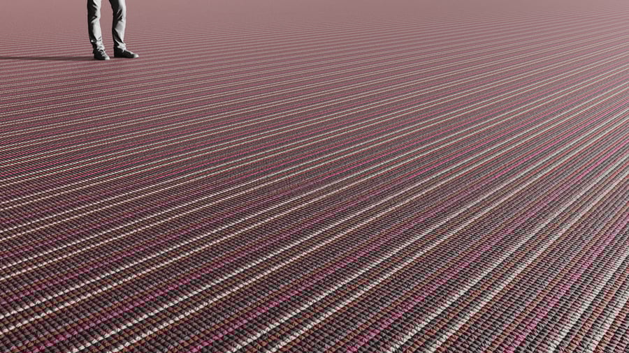 Textura de piso em carpete com pilha em loop e riscas, castanho