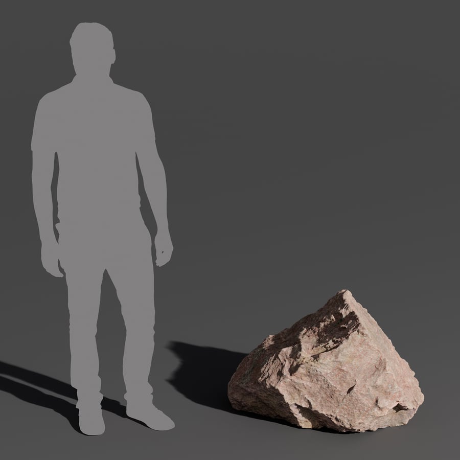 Modelo de pedra grande com saliências e covinhas, vermelho