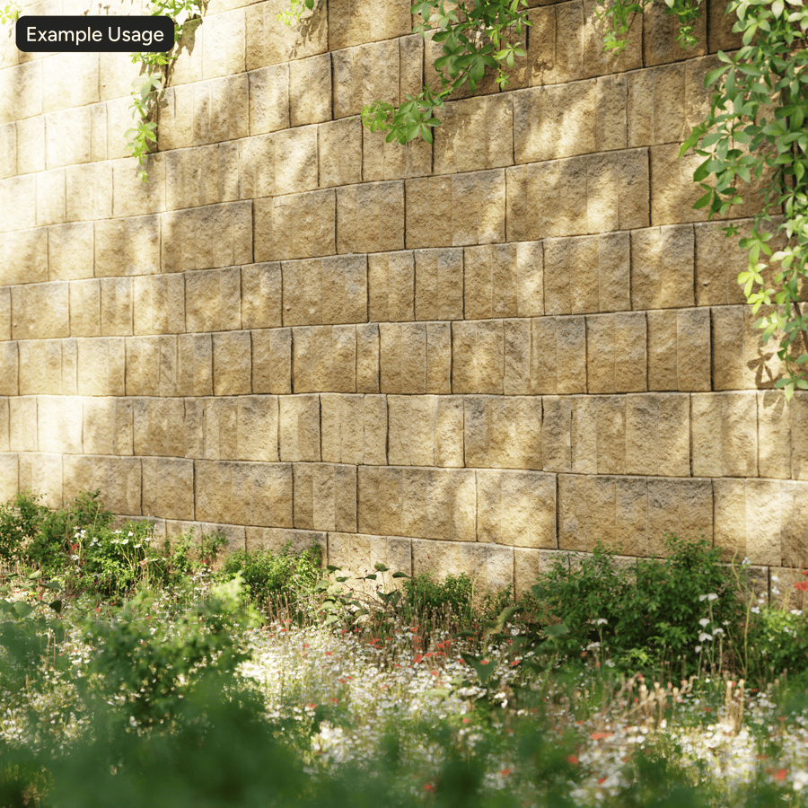 Worn Vertical Stone Block Wall Texture, Yellow