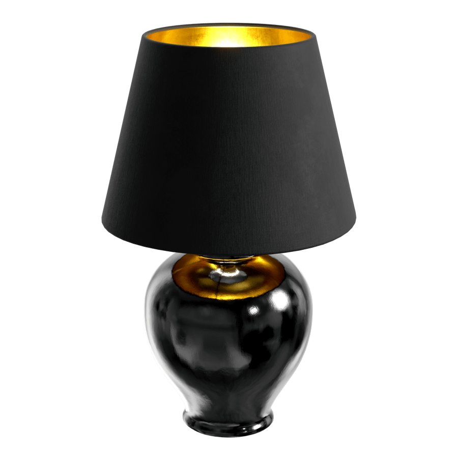 Eno Ceramic Kelantis Grandeur Shade Lamp Model, Black