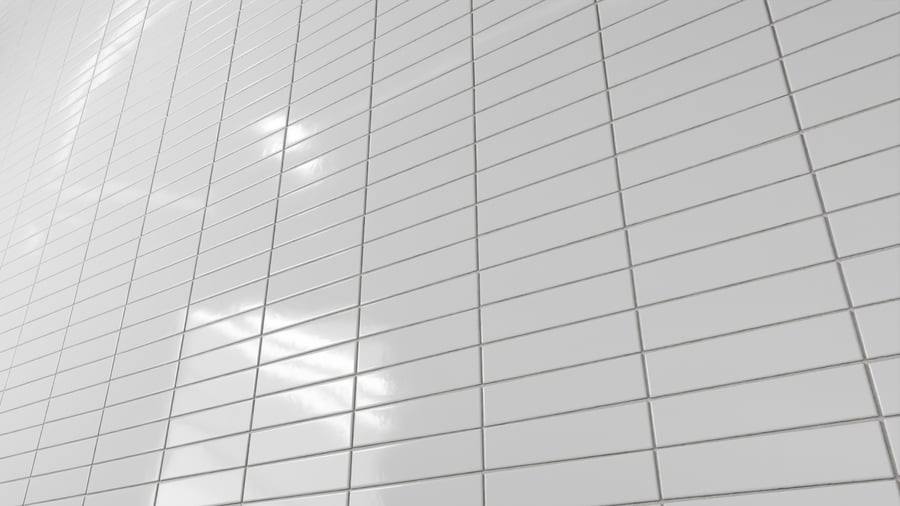 Glossy Stacked Subway Tile Texture, White