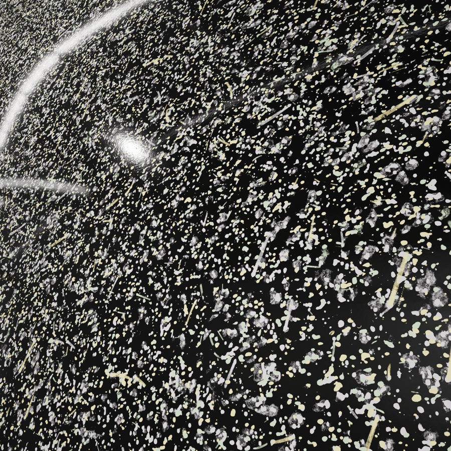 Speckled Enameled Metal Texture, Black Starlight