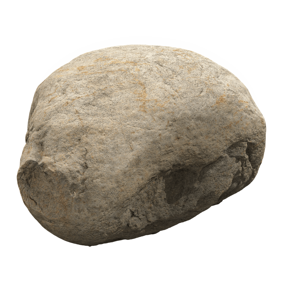 Warm Toned Smooth Egg Shaped Large Rock Boulder Model