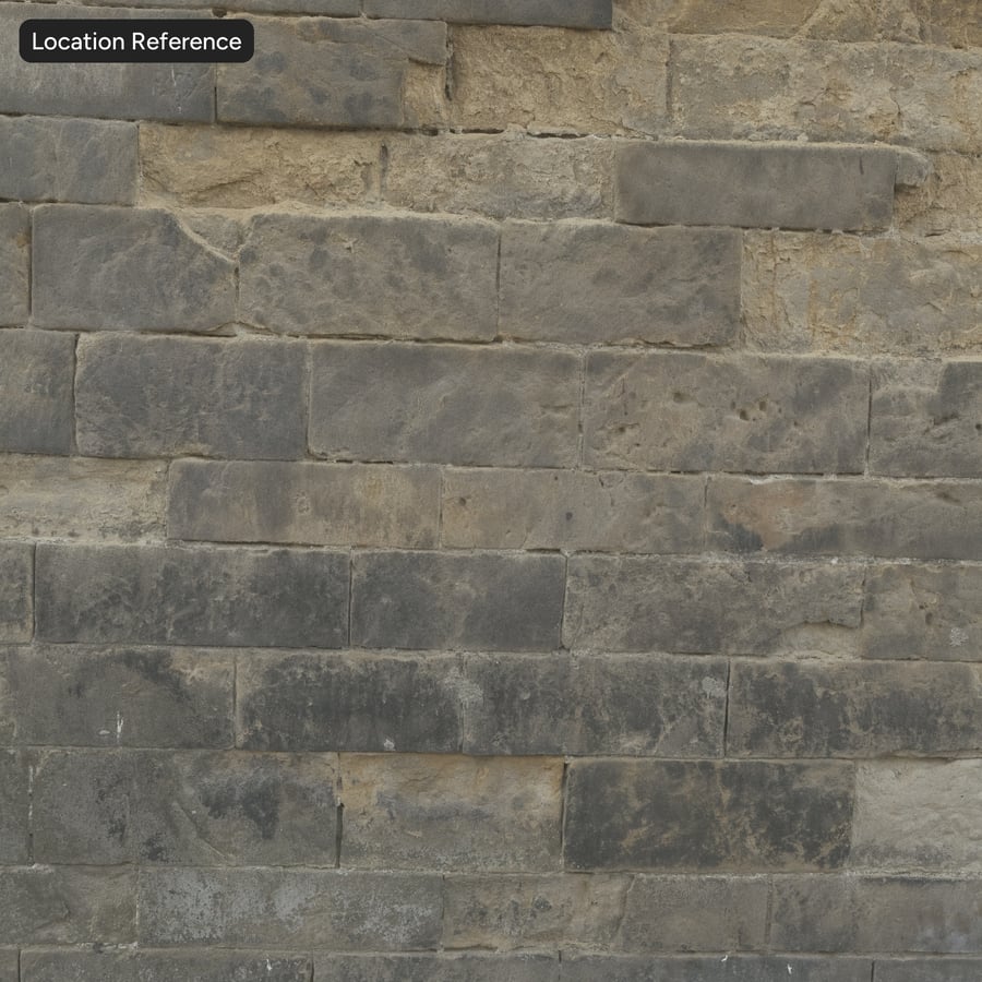 Textura de parede de bloco de pedra corrida danificada