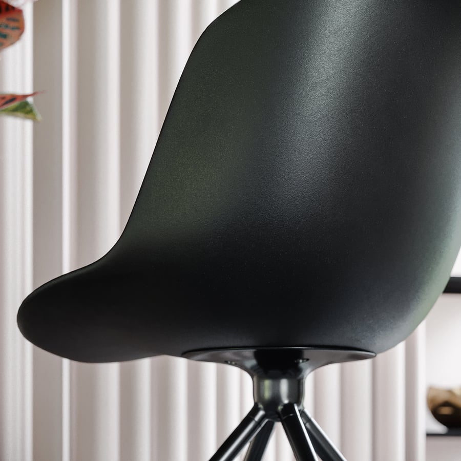 Replica Wendelbo Plastic V1 Chair Model, Black