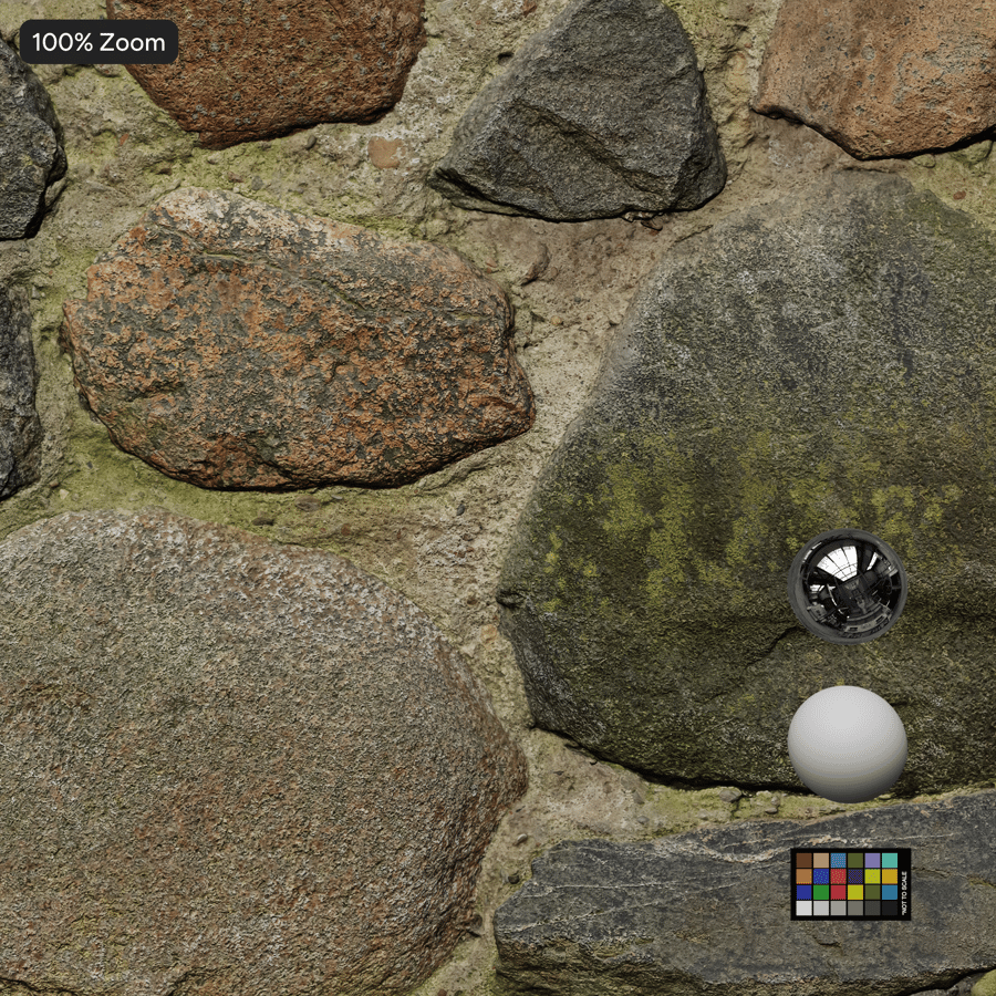 Mossy Rubble Stone Muurtextuur