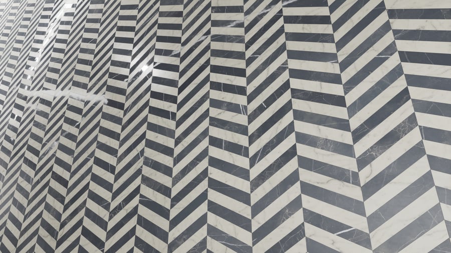 Marble Tile Chevron Texture, Cream & Grey