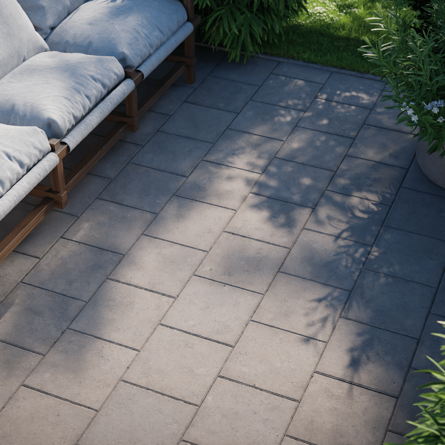 Offset Square Concrete Paving Texture, Grey