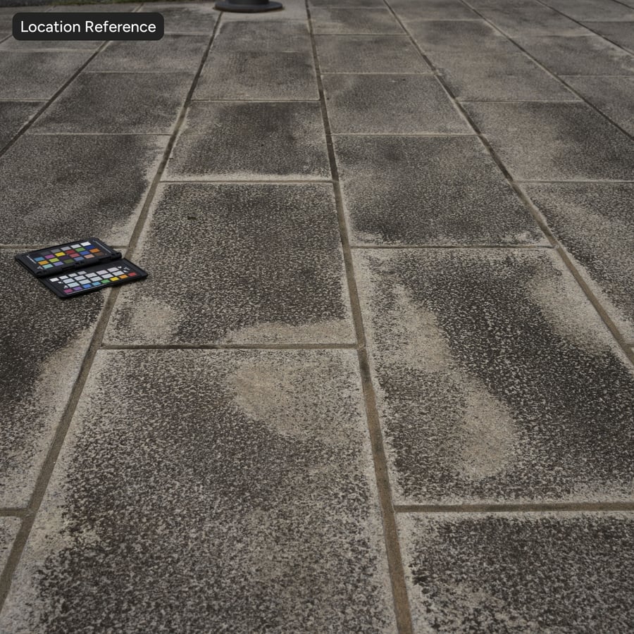 Pontosított piszkos betonblokk járda textúra