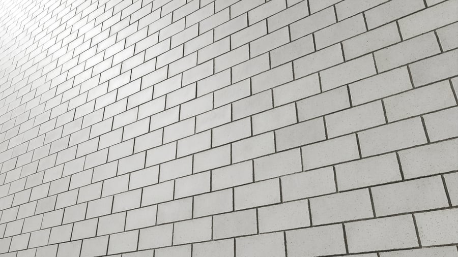 Burnished Block Standard Bond Brick Texture, White