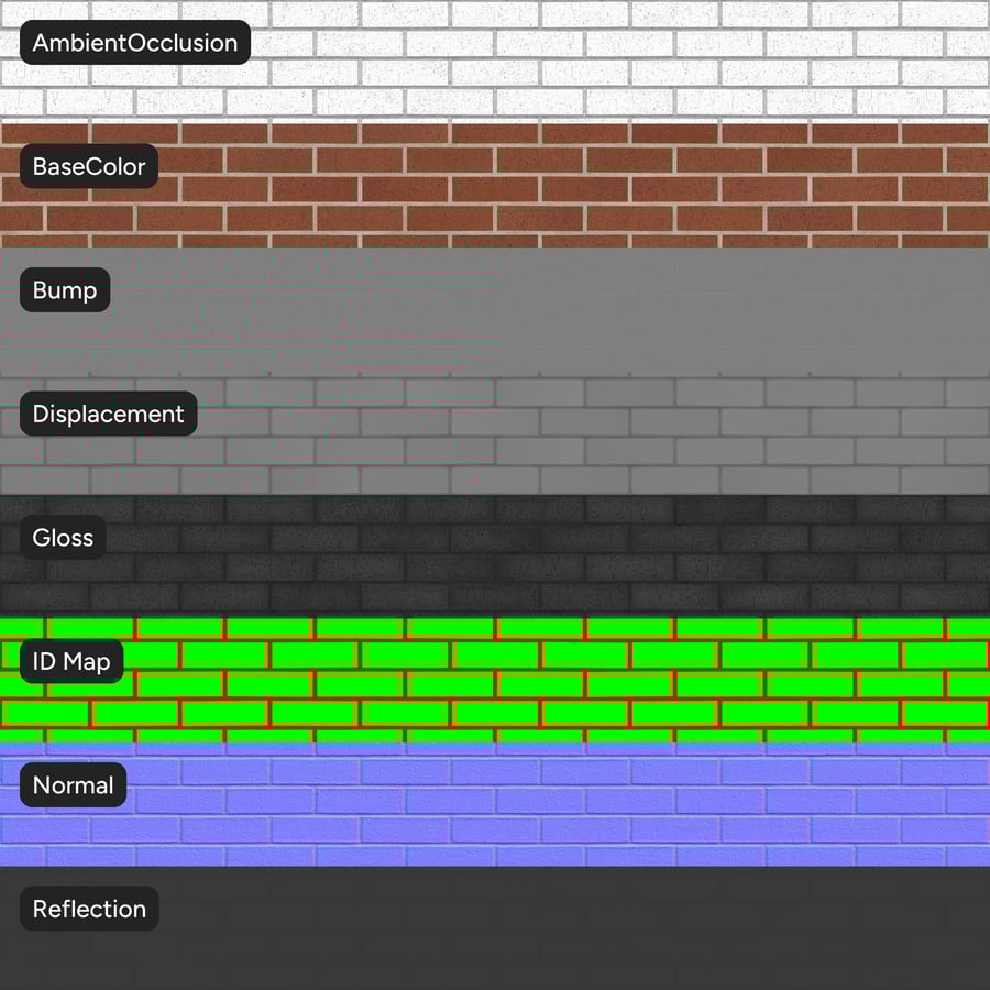 Dragfaced Running Bond Brick Wall Texture