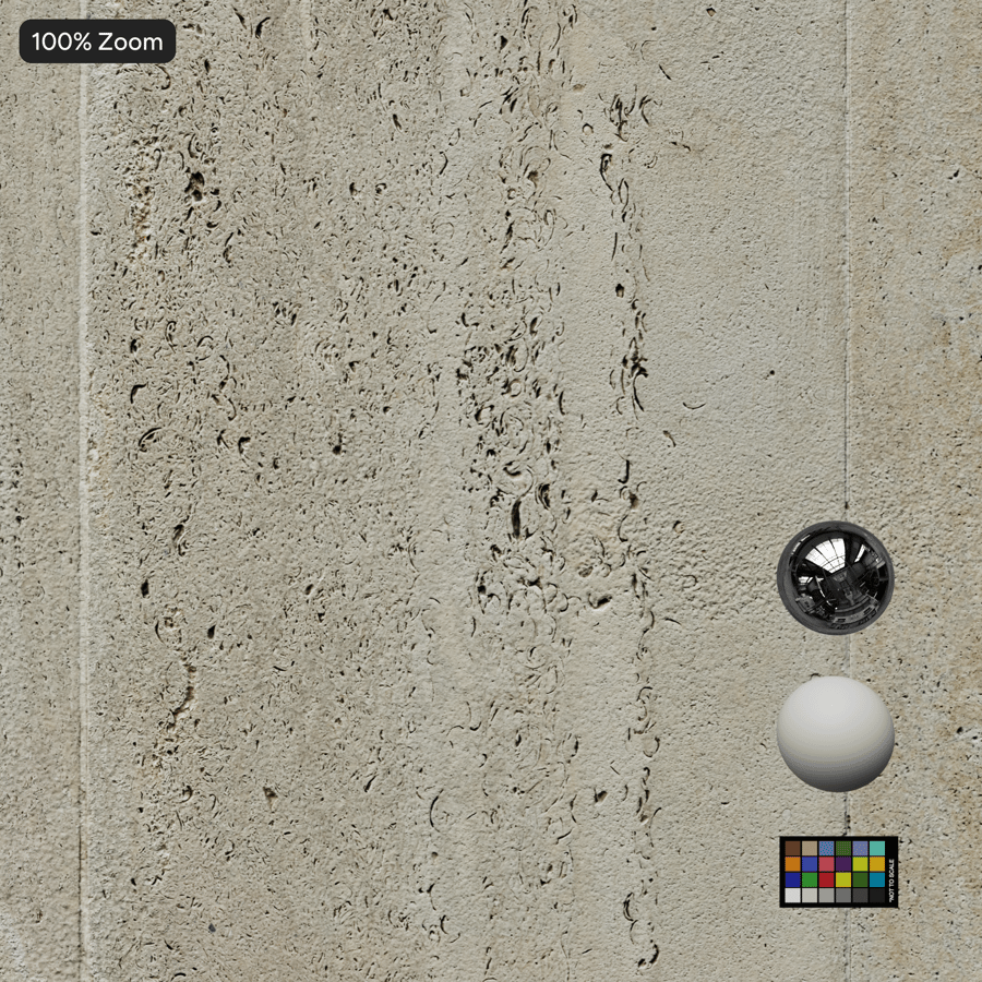 Large Format Travertine Facade Panel Texture, Cream